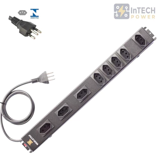FILTRO DE LINHA PADRAO RACK 19 POL. 8 TOMADAS ATÉ 10A - 220V - CABO 1,2M PRETO