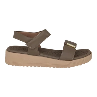 Sandália Usaflex Feminina Couro Anabela Baixo Conforto Calce Fácil MA10004007 em Oferta na Shopee