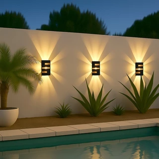 Kit 4 Arandela Frisos e Facho Externa Interna Preta / Branca com LED Branco Frio ou Quente