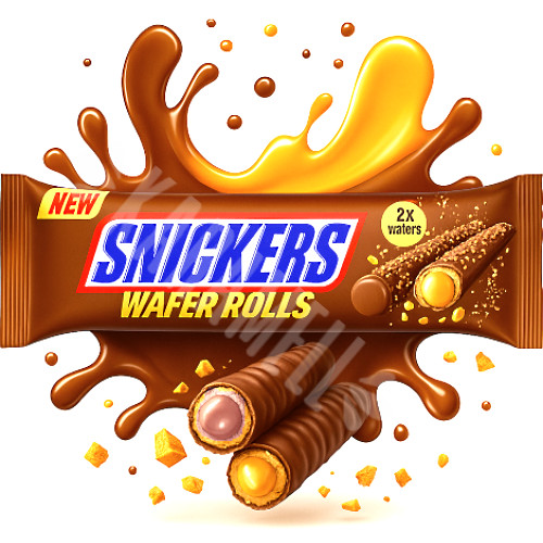 Waffer Snickers Rolls Chocolate & Caramel & Nougat - Egito | Shopee Brasil