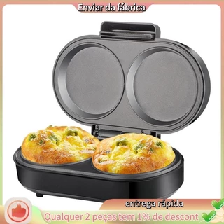 Mini Fabricante De Omelete Duplo Redondo Grades Antiaderentes Faz 2 Chaffles Individuais Personalizados Para Café Da Man em Oferta na Shopee