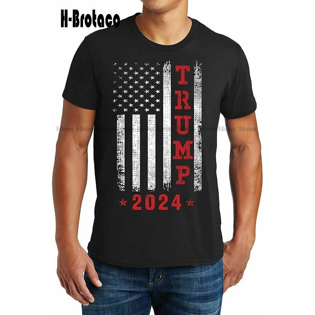 Donald 2024 Presidente Long Elections América Bandeira Usa Gráfica Engraçada Camisetas Bonitas