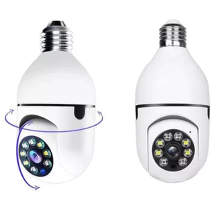Câmera Segurança Wifi Ip Sem Fio 360 Lampada Bocal V380 Ptz Full HD Visão Noturna - Bivolt 1câmera