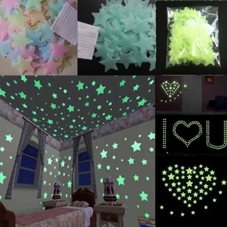 100 Peças Parede de Cola Estrela Brilhante para Decoração de Quarto Infantil Autocolantes de Parede Estrela de Arte