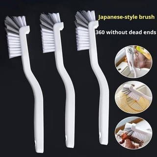 Escova De Limpeza Para Copos De Pia Estilo Japonês Com Design De Cotovelo De Cabo Longo Furo Da Cauda Acessórios Fendas Suspensas Na Parede