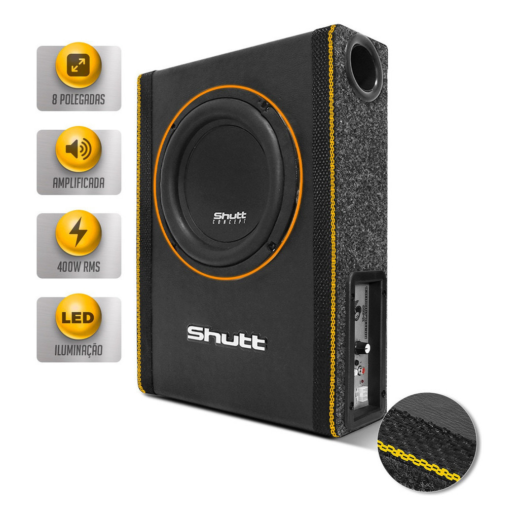 Caixa De Som Slim Amplificada Shutt Concept 8 Pol 400w Neon | Shopee Brasil