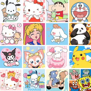 Xs2 20cm Crianças diy Pintura Digital a Óleo Pintura de Quarto Colorida à Mão Decoração de Sala de Estar Pintura de Cartoon Estilo de Cura Pintura de Interesse Cultivo de Crianças Gift Wholesale