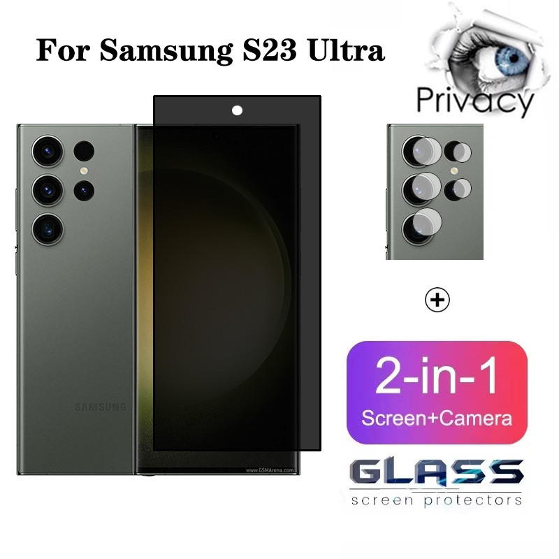 2 Em 1 Película Privacidade Samsung S23 Ultra Pelicula Protetor De Tela ...
