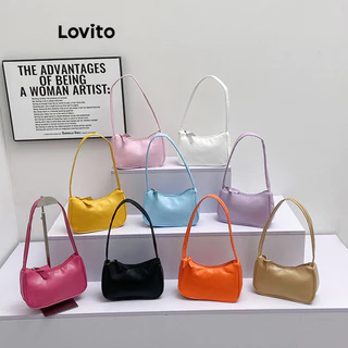 Lovito Bolsa casual simples e versátil para mulheres LFA45188