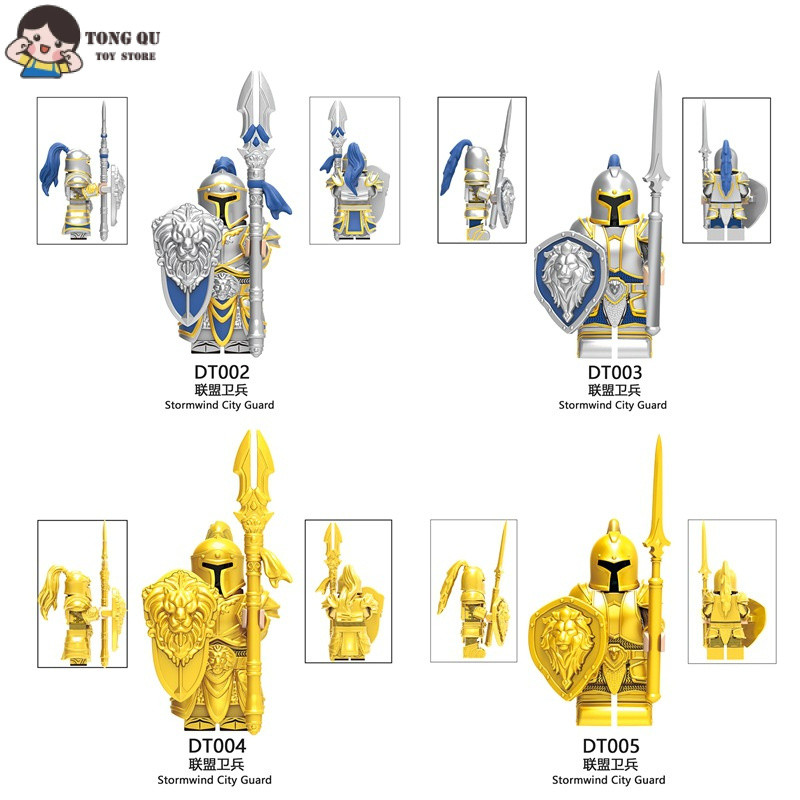 WOW Minifiguras Stormwind City Guards Building Block Dolls Collectible Modelos Colecionáveis Brinquedos De Aniversário