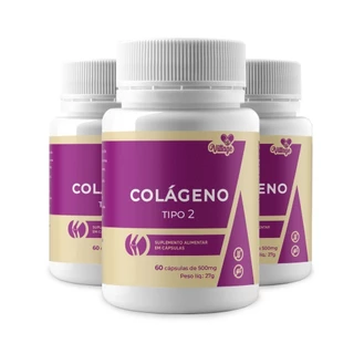 3X Colágeno Tipo 2 - 60Caps 500mg Envio Imediato em Oferta na Shopee