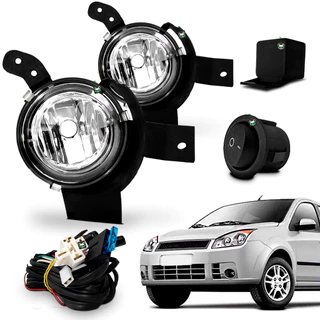 Kit Farol Auxiliar Milha Fiesta 2007 2008 2009 Botao Tic Tac
