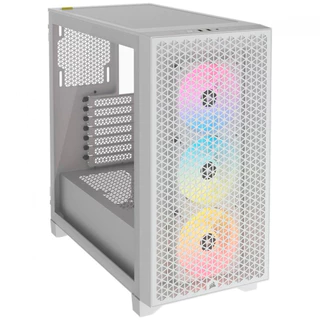 Gabinete Gamer Corsair 3000D Airflow Branco Vidro Temperado Com 3 Fans RGB Mid Tower ATX