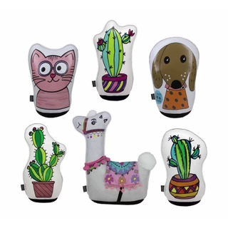 Peso de Porta Salchi Lhama Miau Cactus Almofada Decorativa Aparador para Porta
