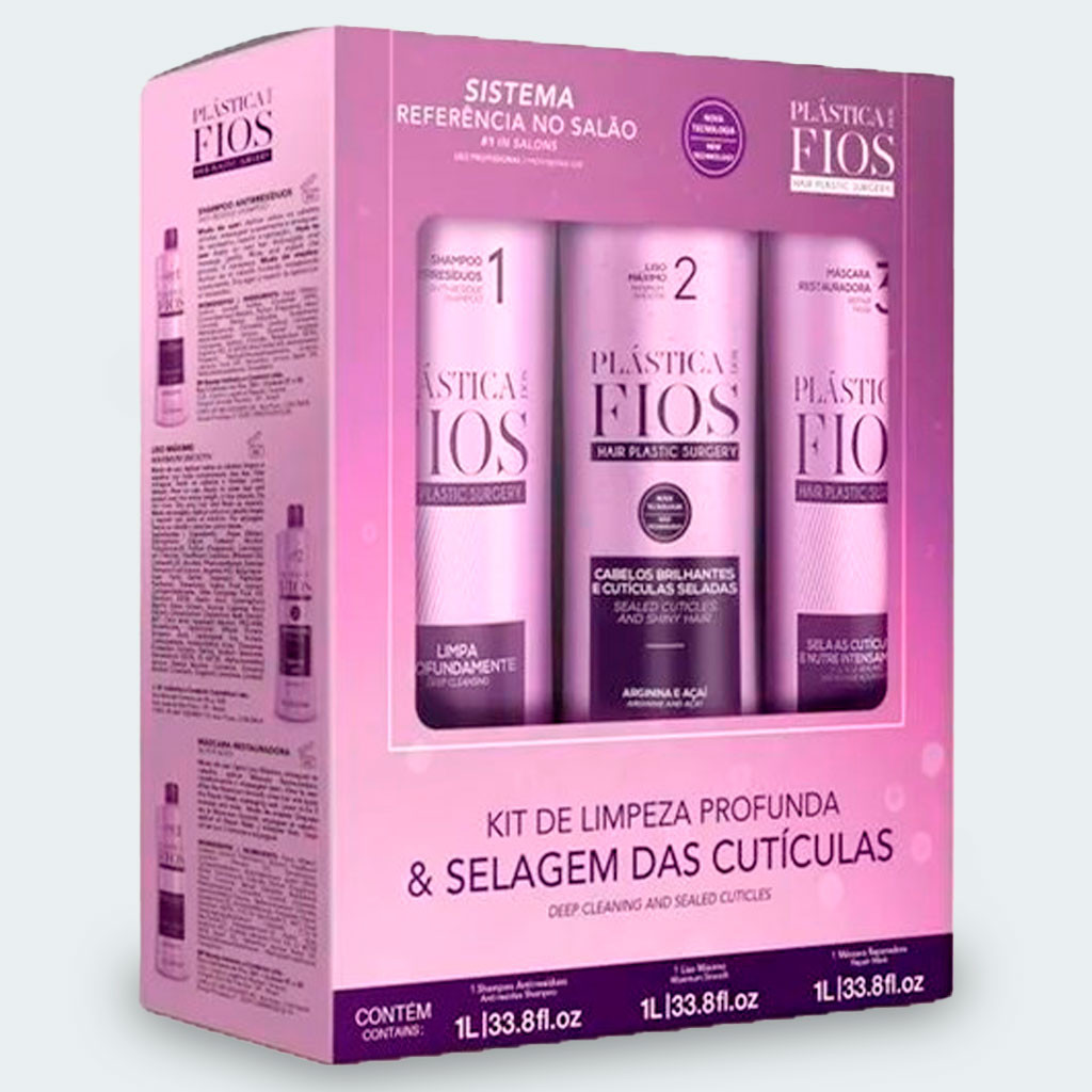 KIT CADIVEU PLASTICA DOS FIOS PROFISSIONAL - 3 X 1 LITRO | Shopee Brasil