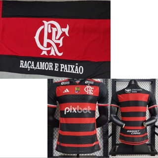 Kit 2 Torcedor CAMISETA + BANDEIRA do FLAMENGO Tradicional 2024 +PREÇO PROMOCIONAL
