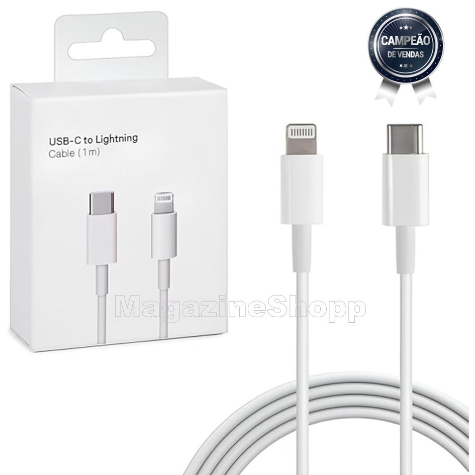 Novo Cabo Celular Para iPhone 13 Tipo C Lightning 1m | Shopee Brasil