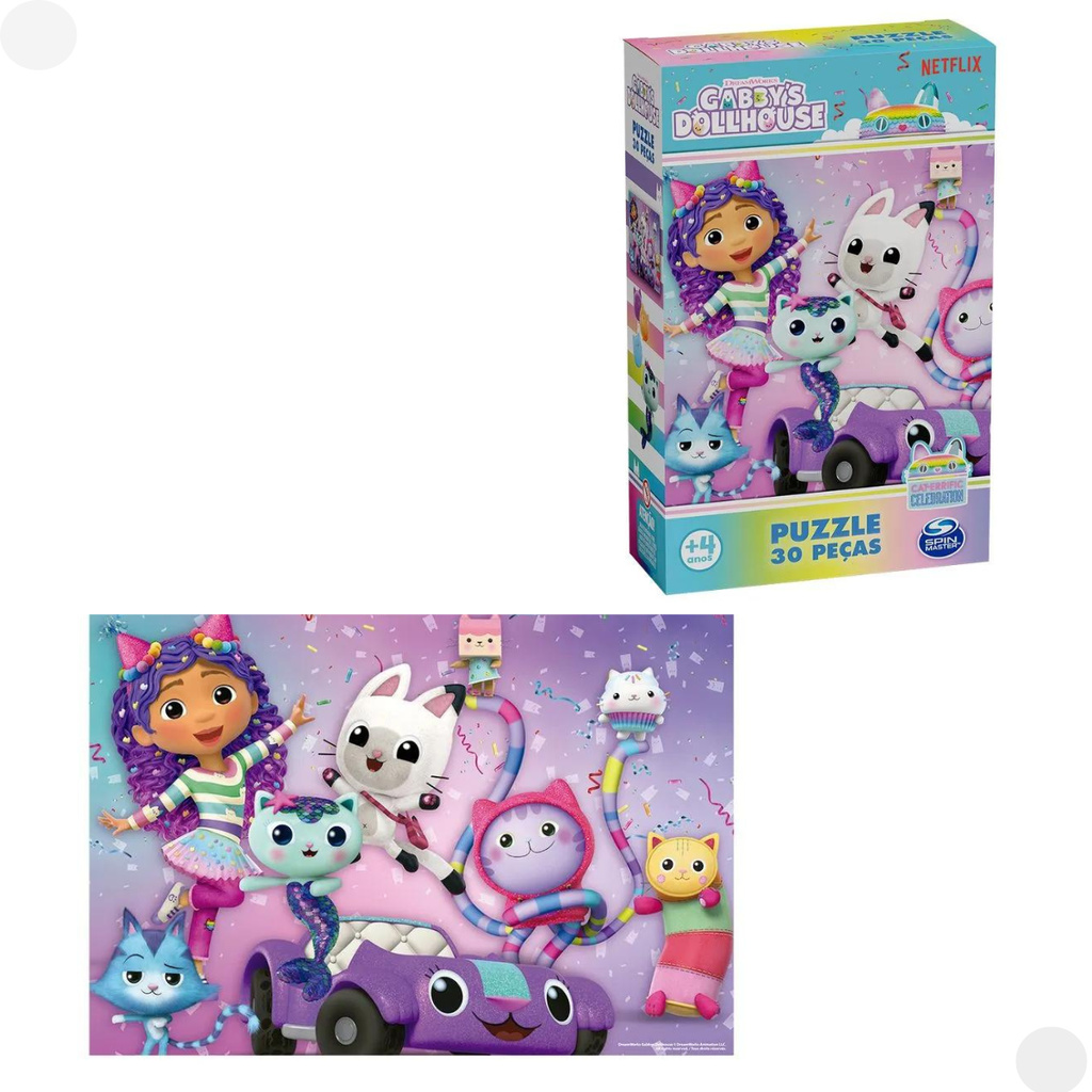 Quebra-Cabeça - Gabby’s Dollhouse - 30 Peças - 04689 - Grow | Shopee Brasil
