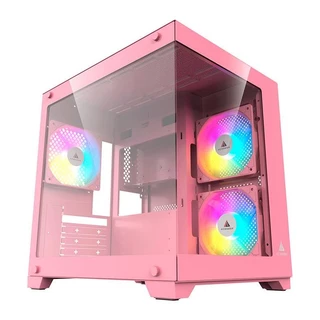 Gabinete Gamer Acegeek Gimli, Rainbow, Mid-Tower, Lateral de Vidro, Com 3 Fans, Rosa, AG-GIMLI-PK-3F em Oferta na Shopee