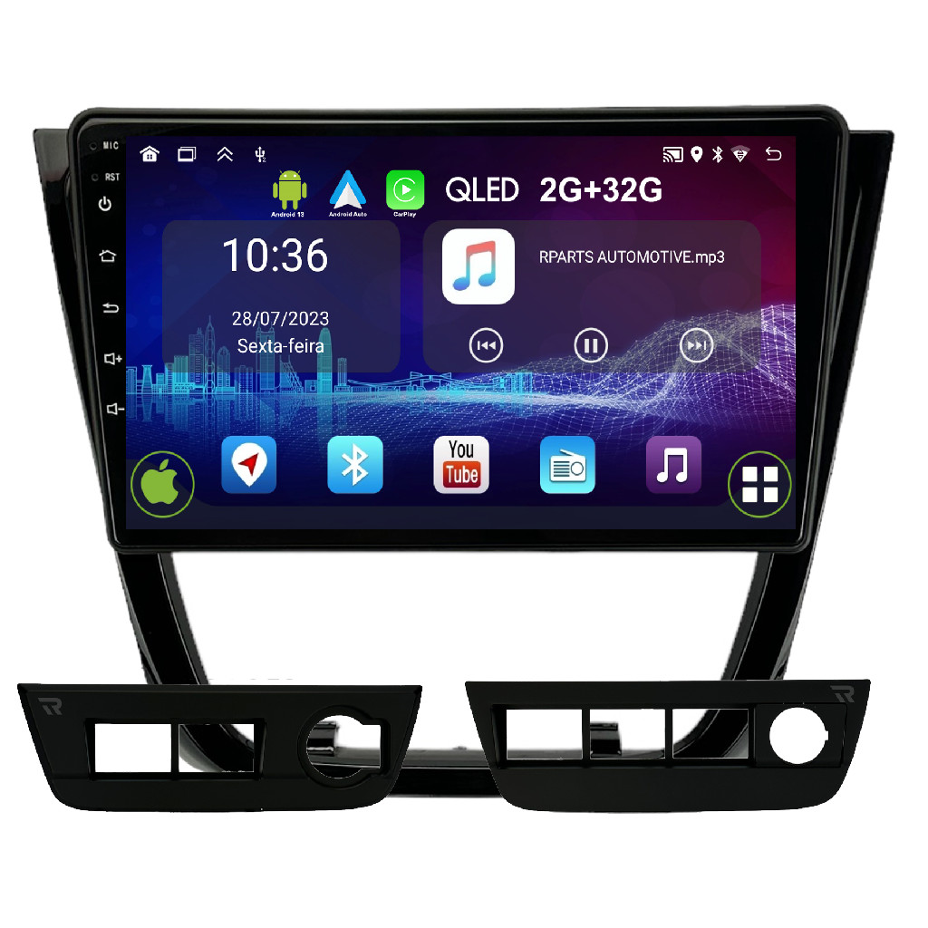 Kit Central Multimidia 9 Polegadas Android VW Gol Saveiro Voyage G5 ...
