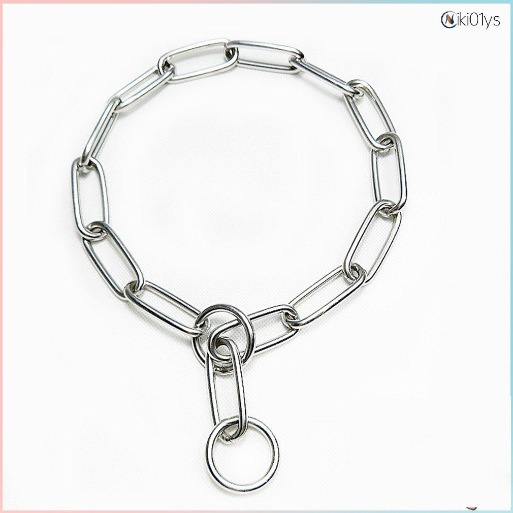 Heavy Metal Duty Solid Stainless Steel Dog Choke Chain Collar Pet
