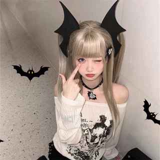 Escuro Gótico Kroro Bat Headgear Cosplay Halloween Demon Wings Grampo de Cabelo Subcultura Acessório de Cabelo