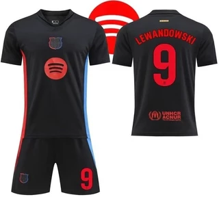 Nova Camisa Barcelona 24-25 Out Of Home 19o Yamal 9 Levin 8 ° Pedri Manga Curta de Futebol