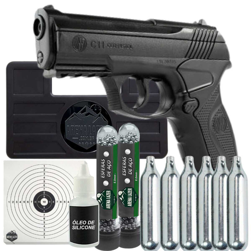 Airgun Rossi C11 4.5mm CO2 (Sem Blowback) - Alta Autonomia! Inclui Cilindros e Acessórios!