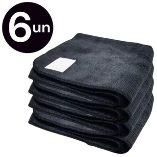 6 Panos Mágico Microfibra Automotivo Grande Preto 60x40cm Anti Risco Lava Seco Não Solta Fiapos em Oferta na Shopee