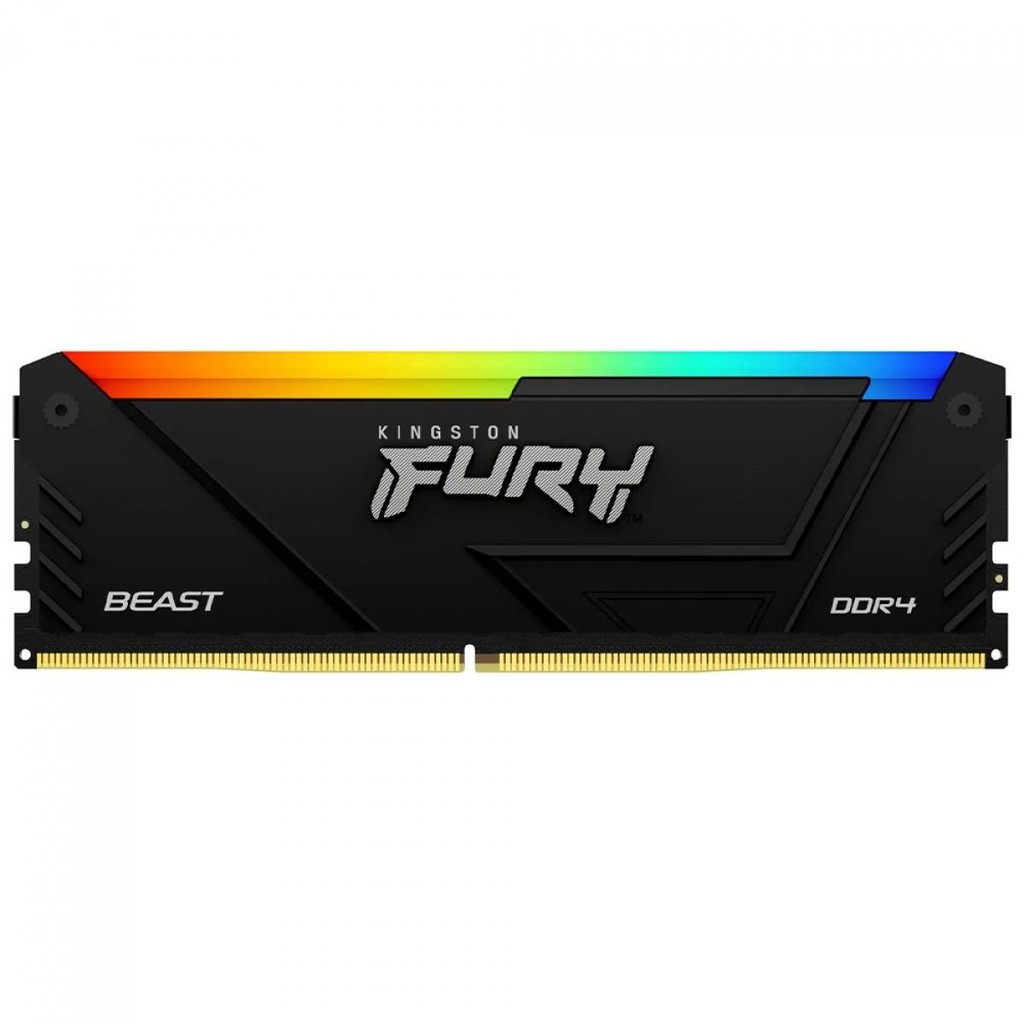 Memória DDR4 Kingston Fury Beast, RGB, 16GB, 3200MHz, Black, KF432C16BB2A/16