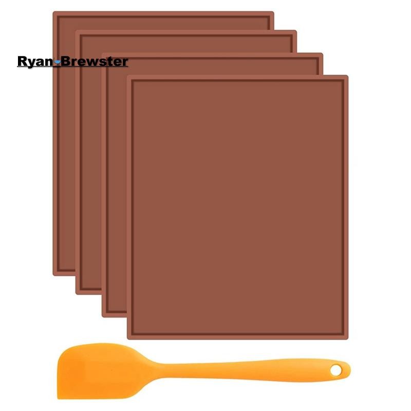 8 Fogli Disidratatori In Silicone Per Alimenti Con Bordo - Per Frutta, Carne, Pelle Di Frutta - Inclusi 2 Raschietti - 5