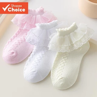 Meninas Rendas Meias De Algodão Estilo Princesa Bebê Criança Dança Para Primavera Verão em Oferta na Shopee
