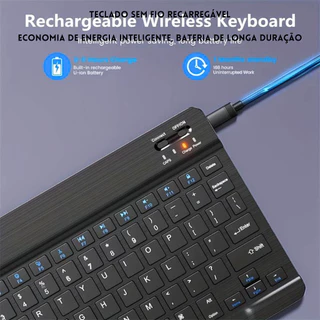 KIT Teclado e Mouse Via Bluetooth Compacto e Design Moderno Compatível Smartphones/Notebook/Tablet