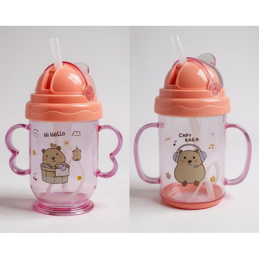 kit1 E 2 UNIDADE DE Garrafa De Água Copo para Bebe Com Tampa e Canudo ...