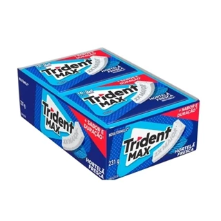 Chiclete Trident Max Hortelã Fresca sem Açúcar 16,5g - Caixa com 14 unidades em Oferta na Shopee