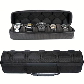 Saco De 5 Ranhuras Para Relógio De Pulso Caixa De Armazenamento Homem EVA Organizador De Exibição De Zipper Estojo De Viagem Smartwatch Inteligente