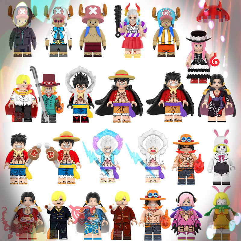 Anime Mini Personagem Uma Peça Nika Luffy Série Montagem Mini Brinquedo Bloco de Construção