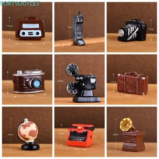 PORTSOUTLET Retro Figurino Nostalégico , Decoração Casa Doll Houses Figura Modelo Miniaturas De Câmera Mini Resina Dollhouse Figurine Ornamentos Bar Home Decor