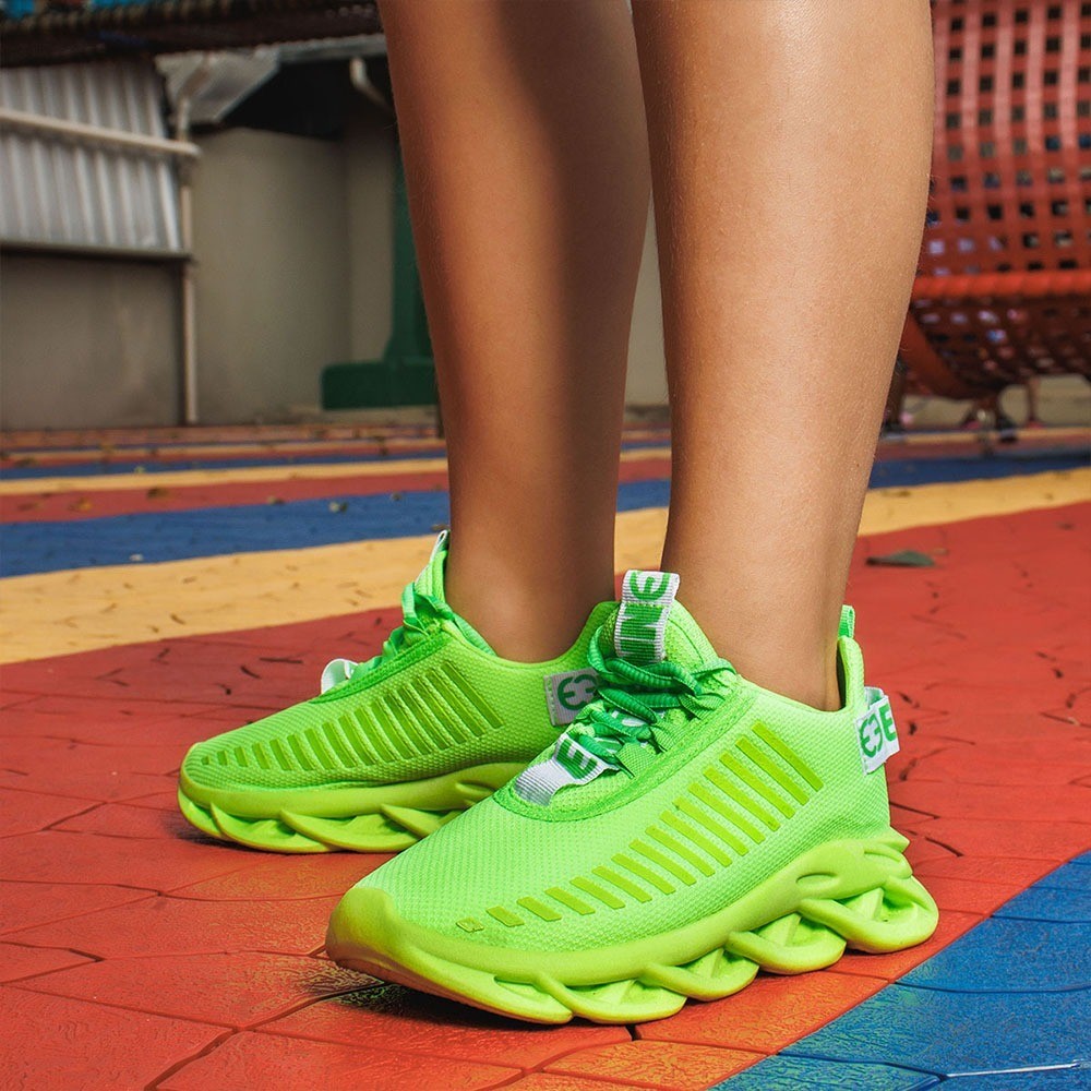 Tênis Infantil Masculino Sola Trança Verde Neon FlorecenteEasy