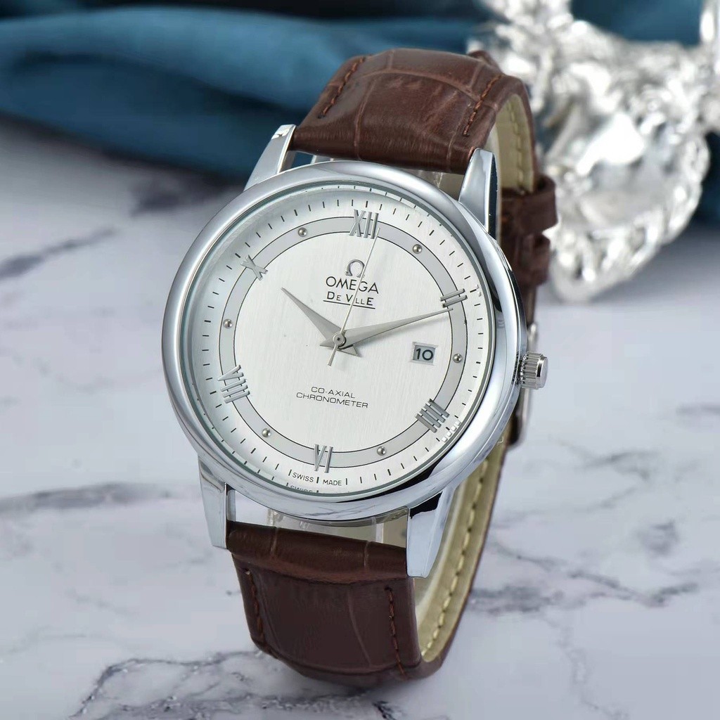 Relógio Homem Quartzo Calendário De Moda Empresarial Cinto De Couro OGA