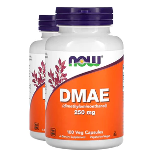 Kit 2x Dmae 250mg Now Foods Dimetilaminoetanol 100Cáps Importado/Made in Usa