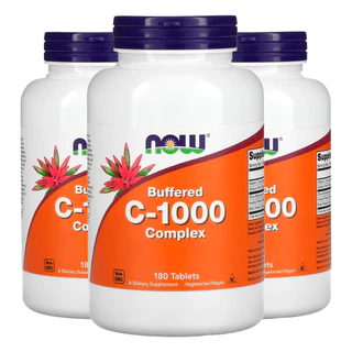 Kit 3x Complexo Vitamina C 1000mg Now Foods 180 Tabls Importado/Made in Usa