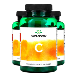 Kit 3x Vitamina C tamponada 500 mg Swanson 250 Tabs Importado /Made in Usa