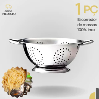 Escorredor De Macarrão Massa Inox Utensílios Cozinha