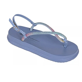 Sandália Feminina Dakota Anabela Flatform Brilho Y6241 Azul
