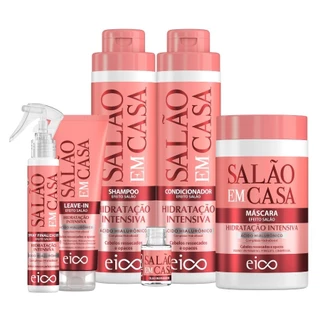 Eico Salão Em Casa Hidratação Intensiva Shampoo Condicionador 800ml Máscara 1kg Leave-in Spray Óleo