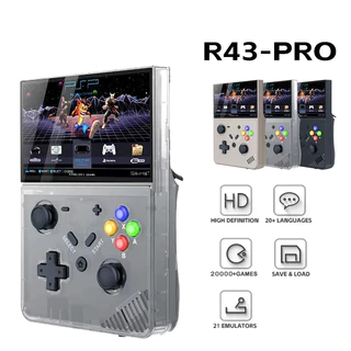 R43 M18 Pro Retro Console De Videogame Portátil HD Tela LED De 4.3 Polegadas Original 3D Casa 4K Grande PSP PS1 Integrado 25 Simuladores