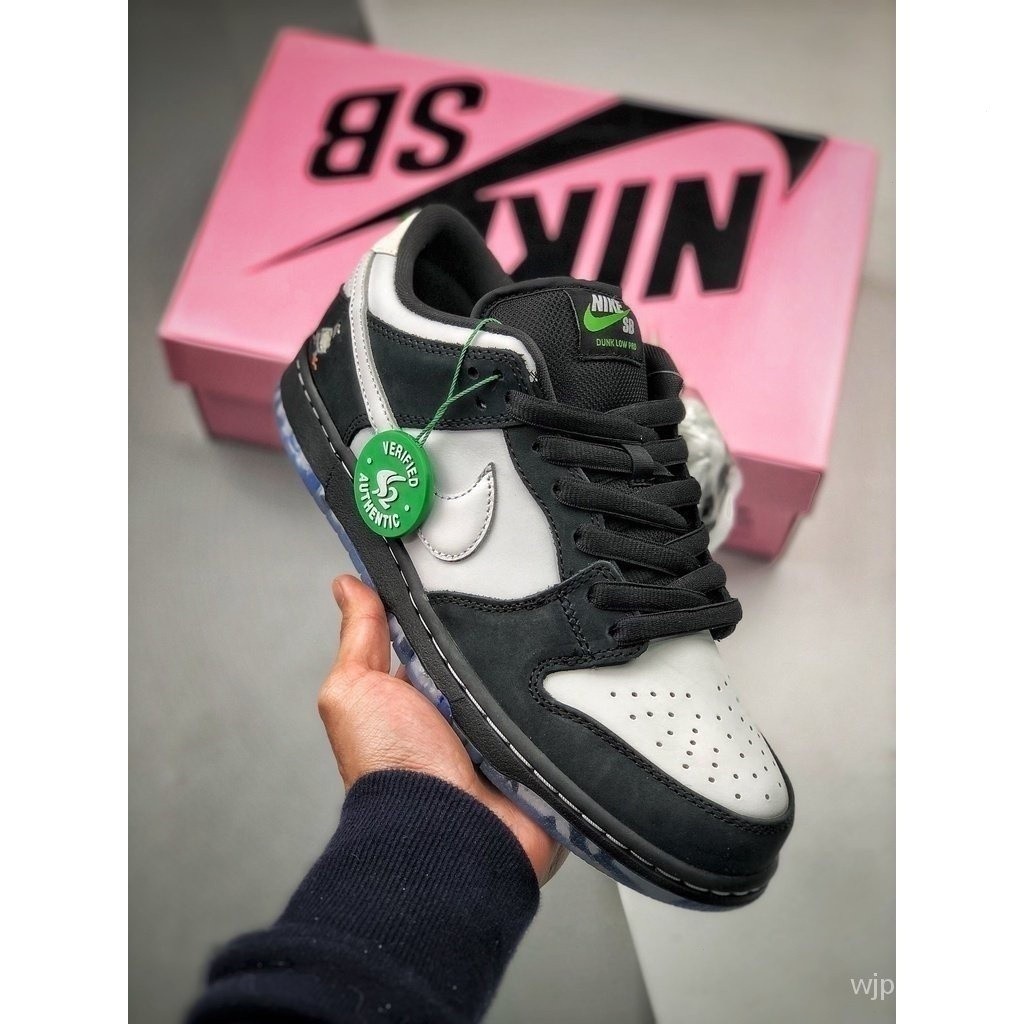 100% original [versão Deus] x Nike SB Dunk Low Pro clip “panda pigeon” casual baixo tênis &-