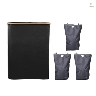 Cesto De Roupa Suja 160L Com Tampa Grande Dobrável 3 Divisórias Organizador De Roupas Sujas Alças E Sacos Internos Removíveis Para Quarto/Lavanderia/Armário/Banheiro/Col