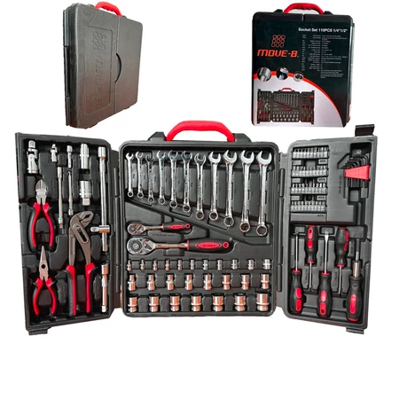 Jogo De Ferramentas Kit 110 Peças Profissional Maleta Move-b